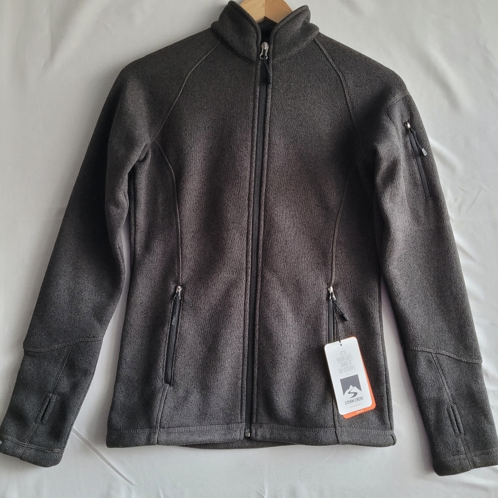 New Storm Creek Womens XS Gray Overachiever Celine Sweaterfleece Jacket 4625 NWT